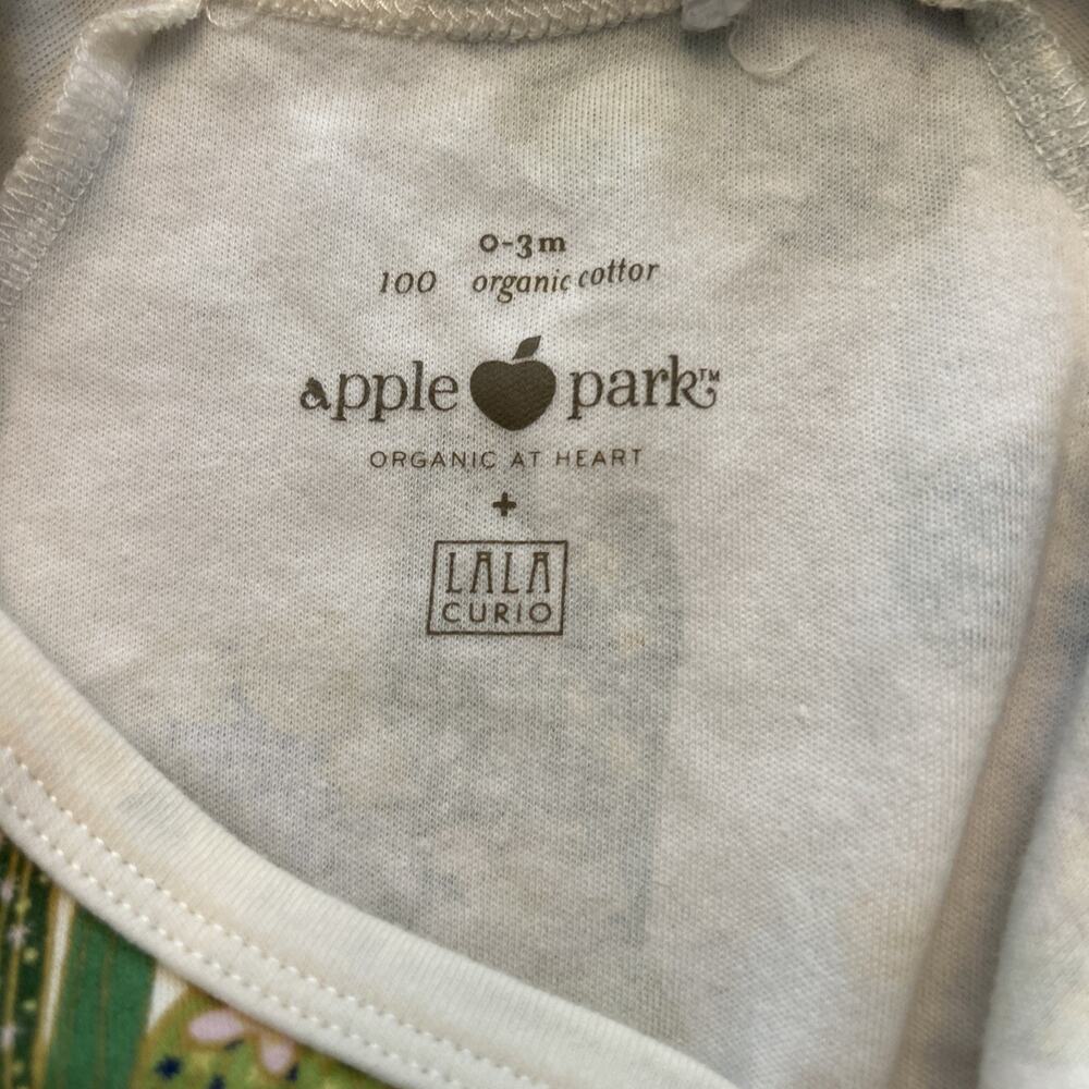 Apple Park 0-3 Month Snap Romper Lala Curio Cactus Japanese Inspired Kimono (4 - Picture 7 of 7